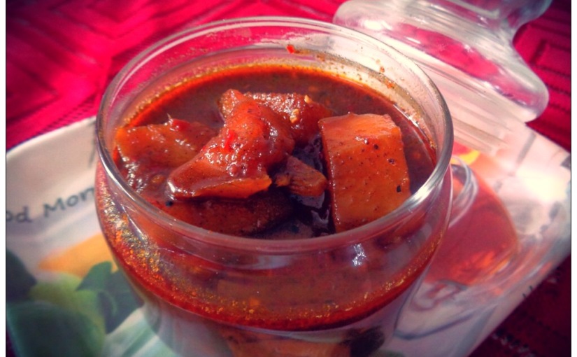 Raw Mango Pickle In Jaggery Sauce